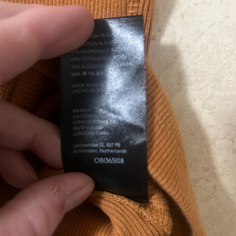 Anthropologie Maeve camel ribbed half sleeve mock neck top - Picture 10 of 10